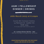 Annual General Meeting (AGM) will be held on Sunday, 26 March 2023 at the Castle Hill Community Centre