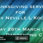 Thanks giving Service for the Late Rev Neville Koch