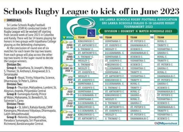 2023 fixtures