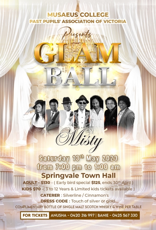 Glam Ball with Misty - Saturday 13 May 2023 - 7.00 pm To 1.00 AM ( Melbourne Event )