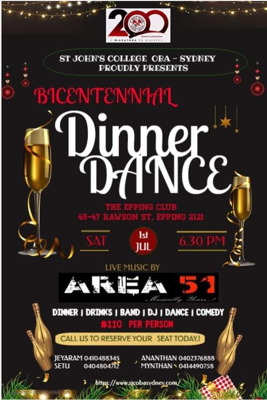 Bicentennial Dinner Dance - 1 July 2023 6:30 PM - 12:00 PM ( Sydney Event )