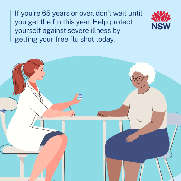 If you’re 65 years and over, get your free flu shot today – Social tile
