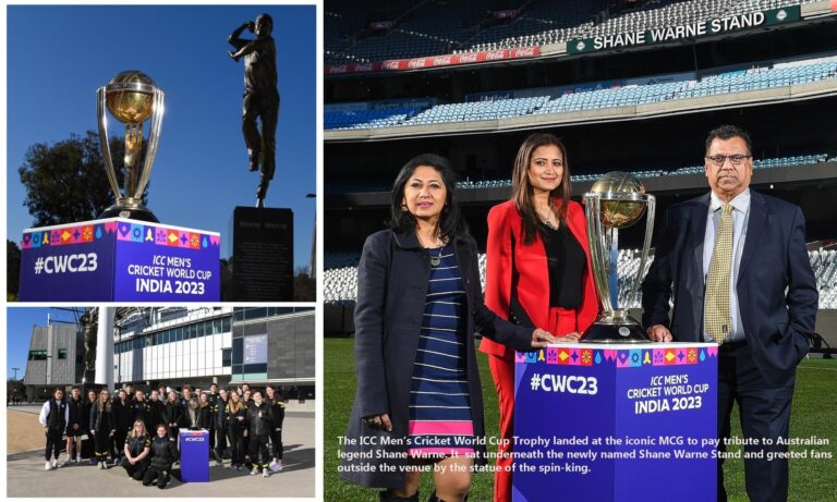 ICC Men’s CWC Trophy at the MCG for global journey – By SNNI Global, Melbourne,