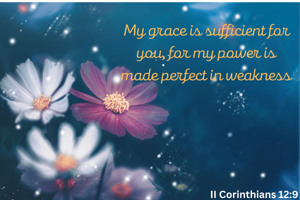 My grace is sufficient for you, for my power is made perfect in weakness - elanka