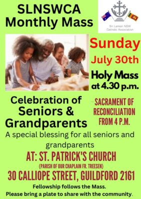 SLNSWCA Monthly Mass - Sunday July 30th 2023