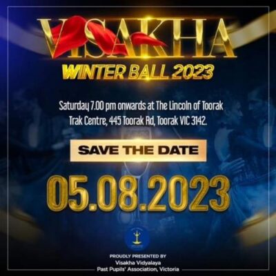 Visakha Winter Ball 2023 - Saturday 5th August 2023 - 7.00 pm ONWARDS