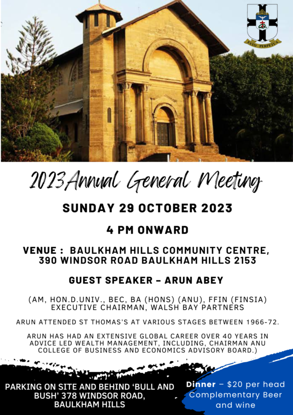 ANNUAL GENERAL MEETING – STC OBA NSW/ACT - 29th October 2023 - 4 PM ONWORDS - ( Sydney Event )