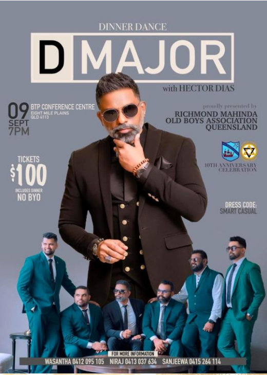 D Major With Hector Dias - Dinner Dance - 9th September 2023 - 7PM ( Queensland Event )