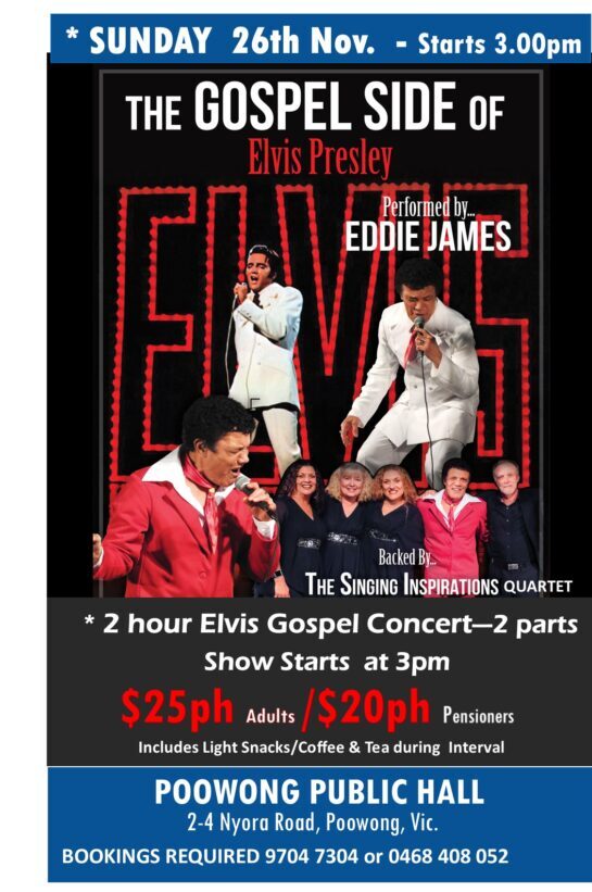 The Gospel Side Of Elvis Presley - Sunday 26th November  - 3PM ONWARDS ( Melbourne Event)