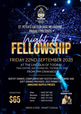 Light Of Fellowship - St Peter's College OBSC Melbourne Proudly Present - 22nd September 2023 - 7PM ONWARDS ( Melbourne Event ) - elanka