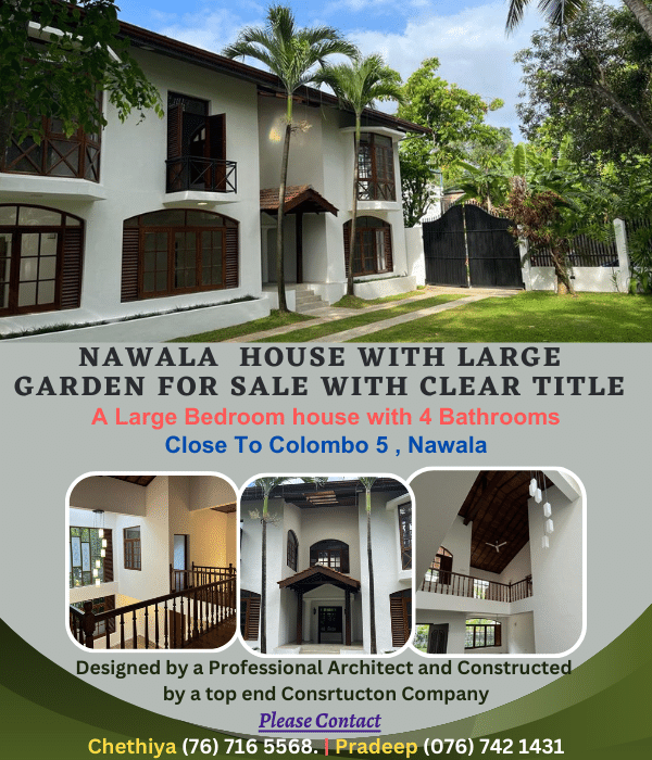 Nawala house with large garden for sale with clear title