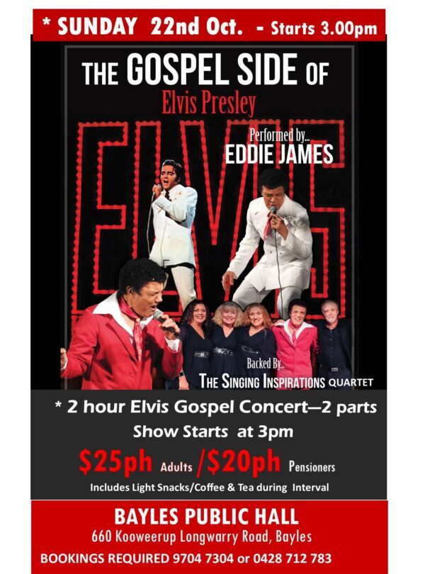 The Gospel Side Of Evis Presley - Sunday 22nd October - 3PM ONWARDS - eLanka