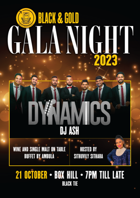 Black and Gold Gala Night 2023 - Saturday 21 October 2023 - 600 PM To 1.00 AM ( Melbourne Event )