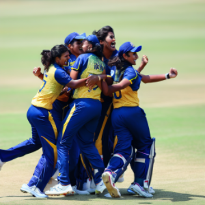 Sri Lanka's national women cricket team winning moment - eLanka
