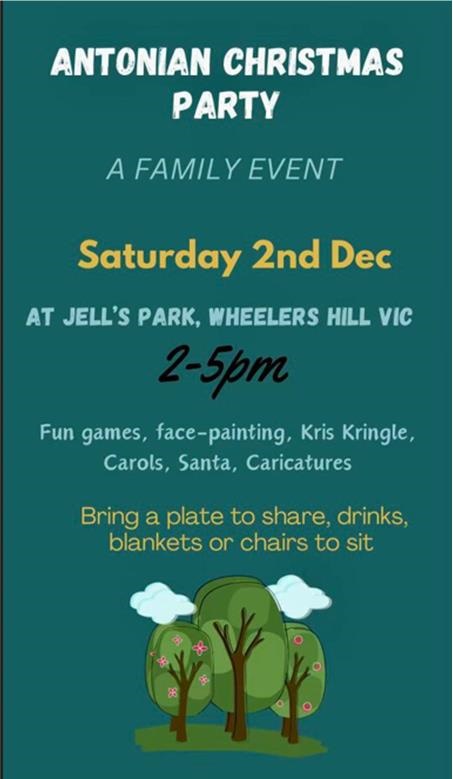 Antonian Christmas Party - 2nd December 2023 ( Melbourne Event )