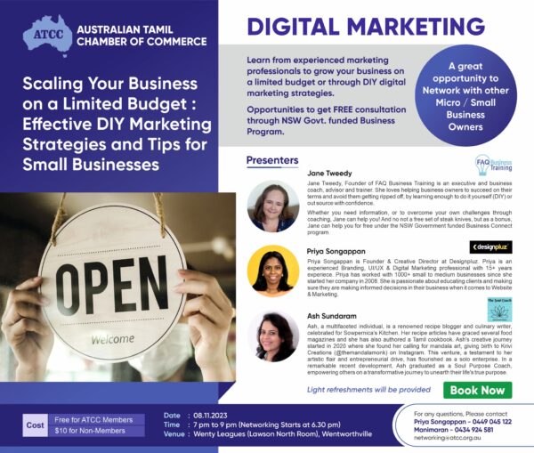 Digital Marketing - 8th November 2023 - 7.00PM To 9.00 PM ( Sydney Event ) - elanka