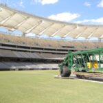 Drop-in pitches installed at Perth Stadium ahead of the upcoming NRMA Insurance West Test between Australia and Pakistan - eLanka