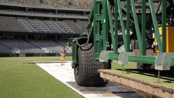 Drop-in pitches installed at Perth Stadium ahead of the upcoming NRMA Insurance West Test between Australia and Pakistan - eLanka