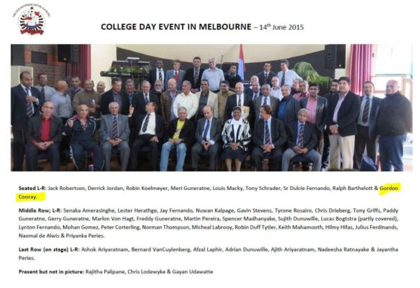 GORDON COORAY NO MORE - by the Australian Antonians