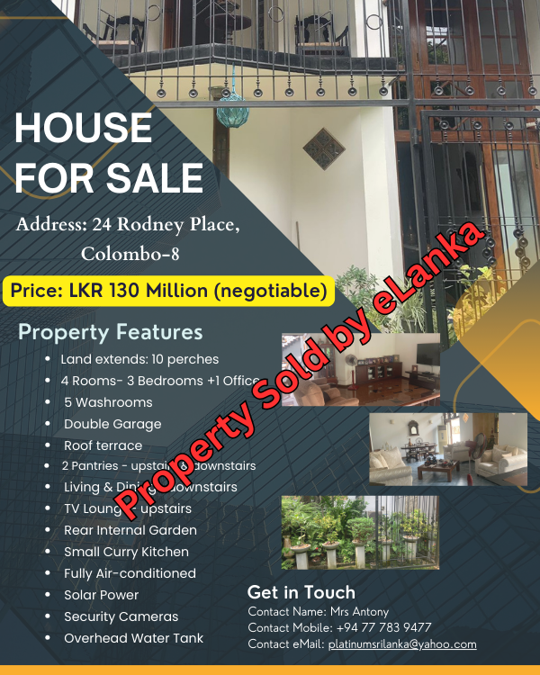 House For Sale Colombo-8 – Sri Lanka 