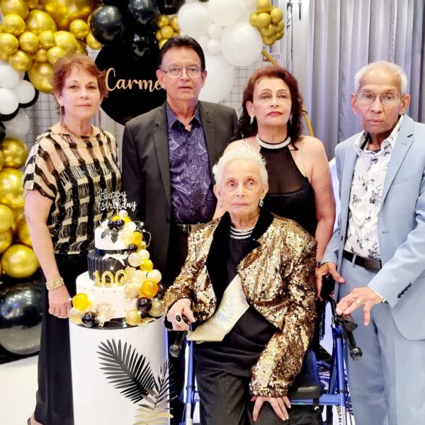 Carmen De Vos looked radiant and majestic on her 100th birthday celebration at the Grand on Princes in Mulgrave, Melbourne - by Trevine Rodrigo - eLanka