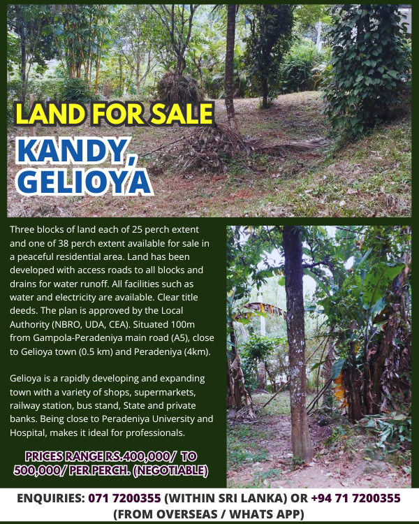 Land for sale  Kandy, Gelioya
