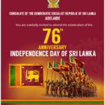 76 ANNIVERSARY INDEPENDENCE DAY OF SRI LANKA - 3RD FEBRUARY 2024 -6.30- 8.30PM ( Adelaide Event )