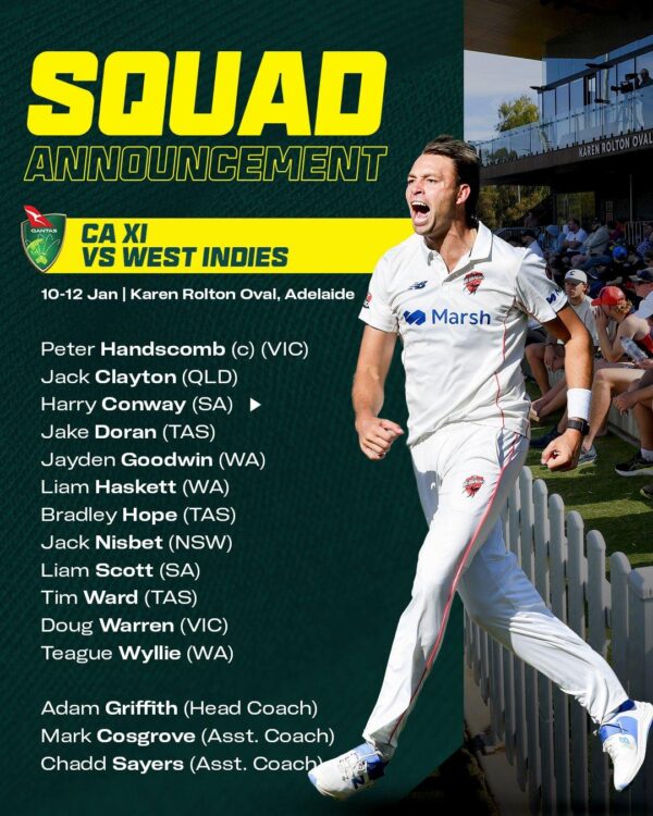 CA XI squad to play West Indies