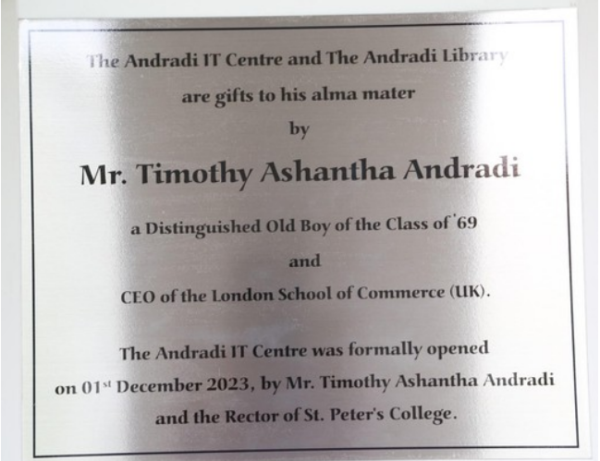 COLLEGE OPENS THE ANDRADI IT CENTRE - By Algi  Wijewickrema 