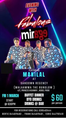EVENING WITH fabulous mirage - 1st March 2024 - 6 . 30PM ( Melbourne Event )