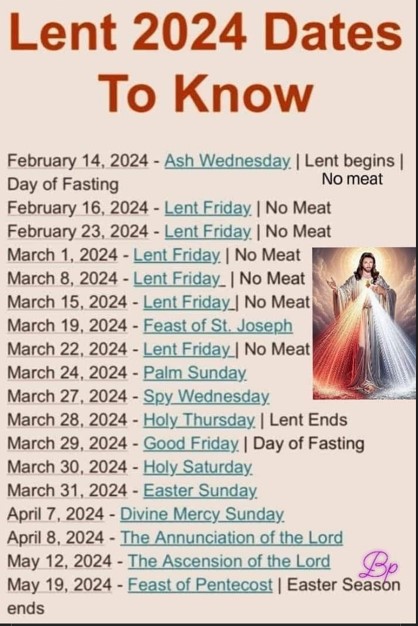 LENTEN DATES-eLanka