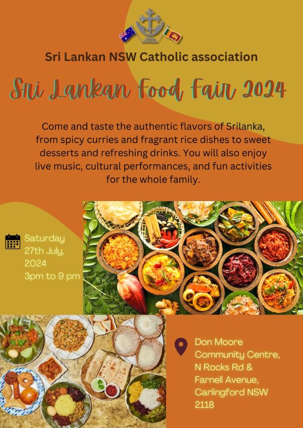 Sri Lankan NSW Catholic association - Sri Lankan Food Fair 2024 