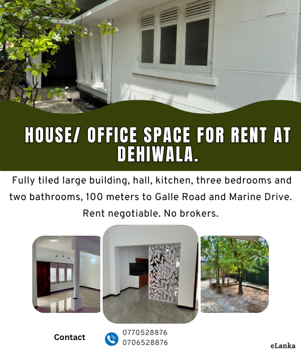 House/ Office space for rent at Dehiwala.