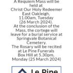 Notices of Doyne and Marlene CASPERSZ
