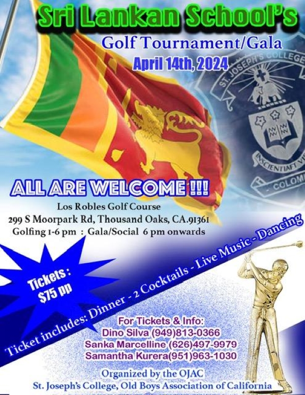 Sri Lankan School's Golf Tournament / Gala April 14th, 2024