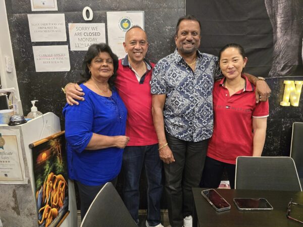 The clan in Melbourne rally round to celebrate veteran Mirage leader Donald Pieries birthday at a Thai Street Food surprise party - by Trevine Rodrigo (eLanka - Melbourne)