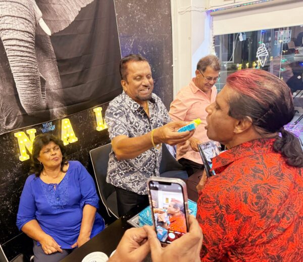 The clan in Melbourne rally round to celebrate veteran Mirage leader Donald Pieries birthday at a Thai Street Food surprise party - by Trevine Rodrigo (eLanka - Melbourne)