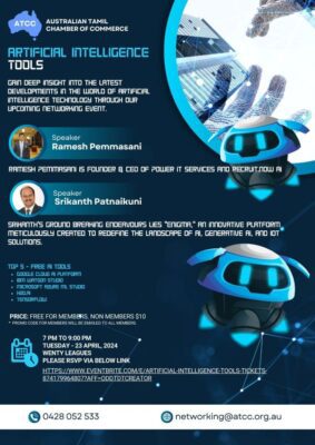 ATCC - AUSTRALIAN TAMIL CHAMBER OF COMMERCE - ARTIFICIAL INTELLIGENCE TOOLS
