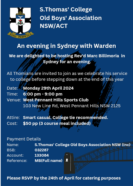An evening in Sydney with Warden - Monday 29th April 2024  - 600 pm - 900 pm ( Sydney Events)