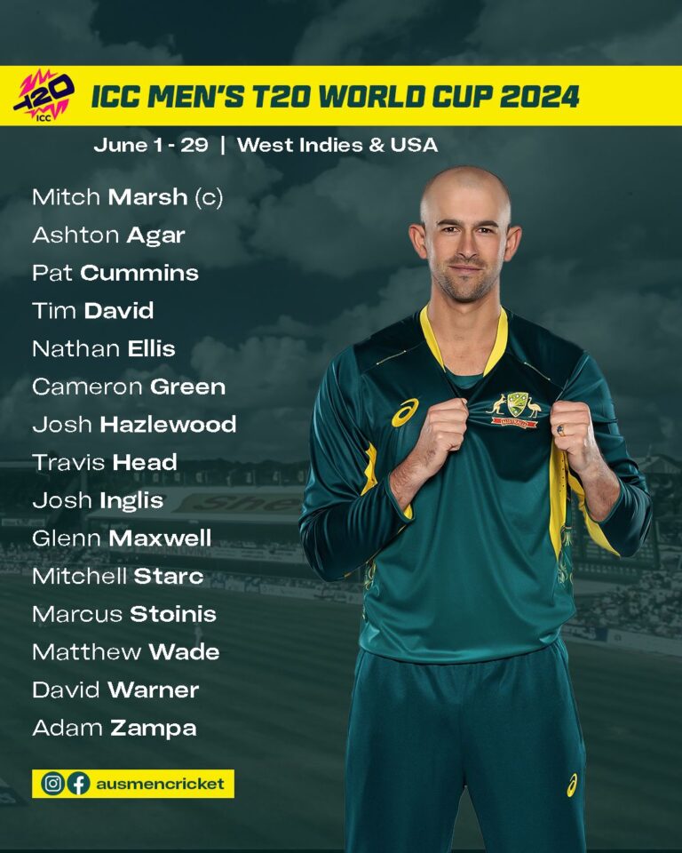 Mitchell Marsh has been appointed captain of the Australian men’s T20 team and will lead the side at the ICC Men’s T20 World Cup.