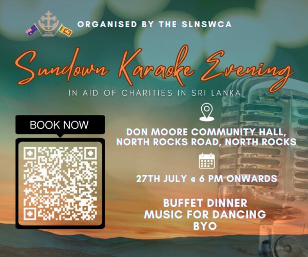 ORGANISED BY THE SLNSWCA - Sundown Karaoke Evening - 27TH JULY @ 6 PM ONWARDS ( Sydney Event )