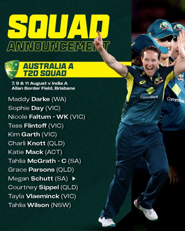 Women’s A to face India Women’s A in Queensland this August