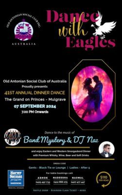 Old Antonian Social Club of Australia Inc. - Dance with Eagles - 07 SEPTEMBER 2024
