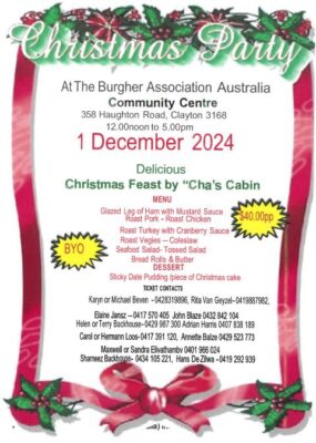 Christmas Party At The Burgher Association Australia Community Centre