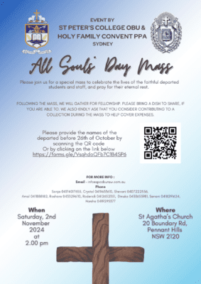 All Souls Day Mass - 2nd November 2024 - 2.00 PM ( Sydney event )