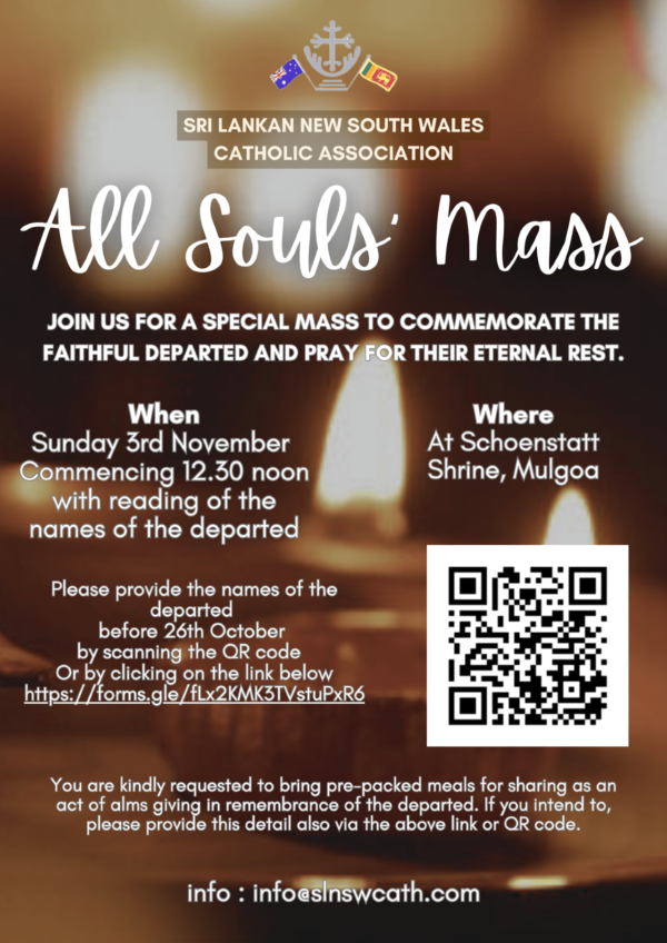 All Souls Mass - Sunday 3rd November - 12.30 noon ( Sydney Event )