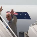 King and Queen wave farewell as they depart Australia