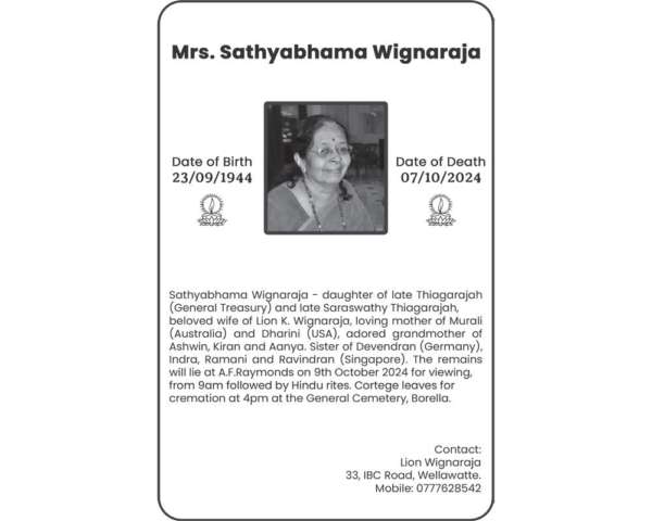 Mrs. Sathyabhama wignaraja