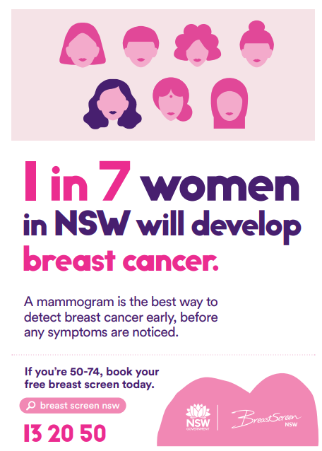 October is Breast Cancer Awareness Month Be a friend. Tell a friend about the importance of breast screening. Early detection saves lives
