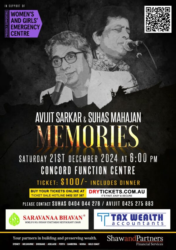 AVIJIT SARKAR & SUHAS MAHAJAN MEMORIES - 21st December 204 - 6.00 PM ( Sydney Event )
